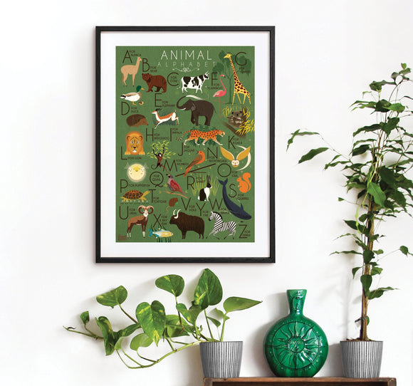 A-Z Animal Alphabet Art print by Kate Sampson for Red Gate Arts
