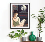 Black framed Canterbury art print by Kate Sampson for Red Gate Arts