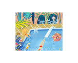Close Up of Pool Party art print by Kate Sampson for Red Gate Arts